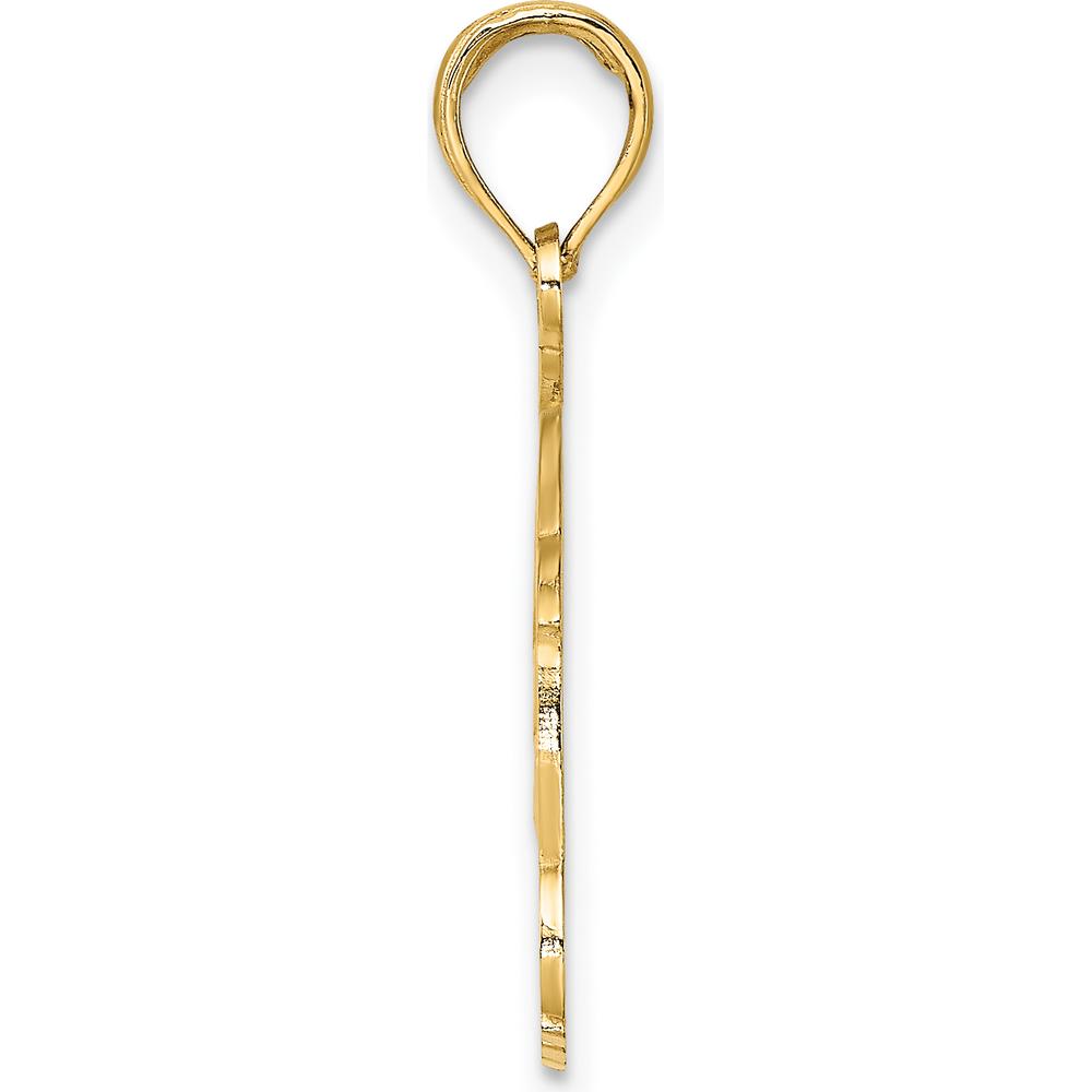 14K Yellow Gold Naples Florida Jumping Dolphins Pendant with Polished Finish by Oro Pregiato