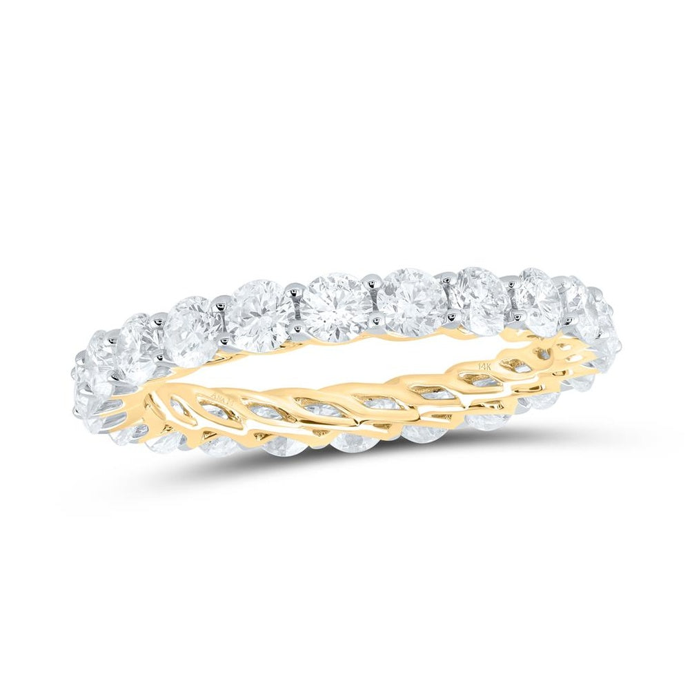 14K Yellow Gold Natural Diamond Eternity Band - 2 1/3 Carat Total Diamond Weight