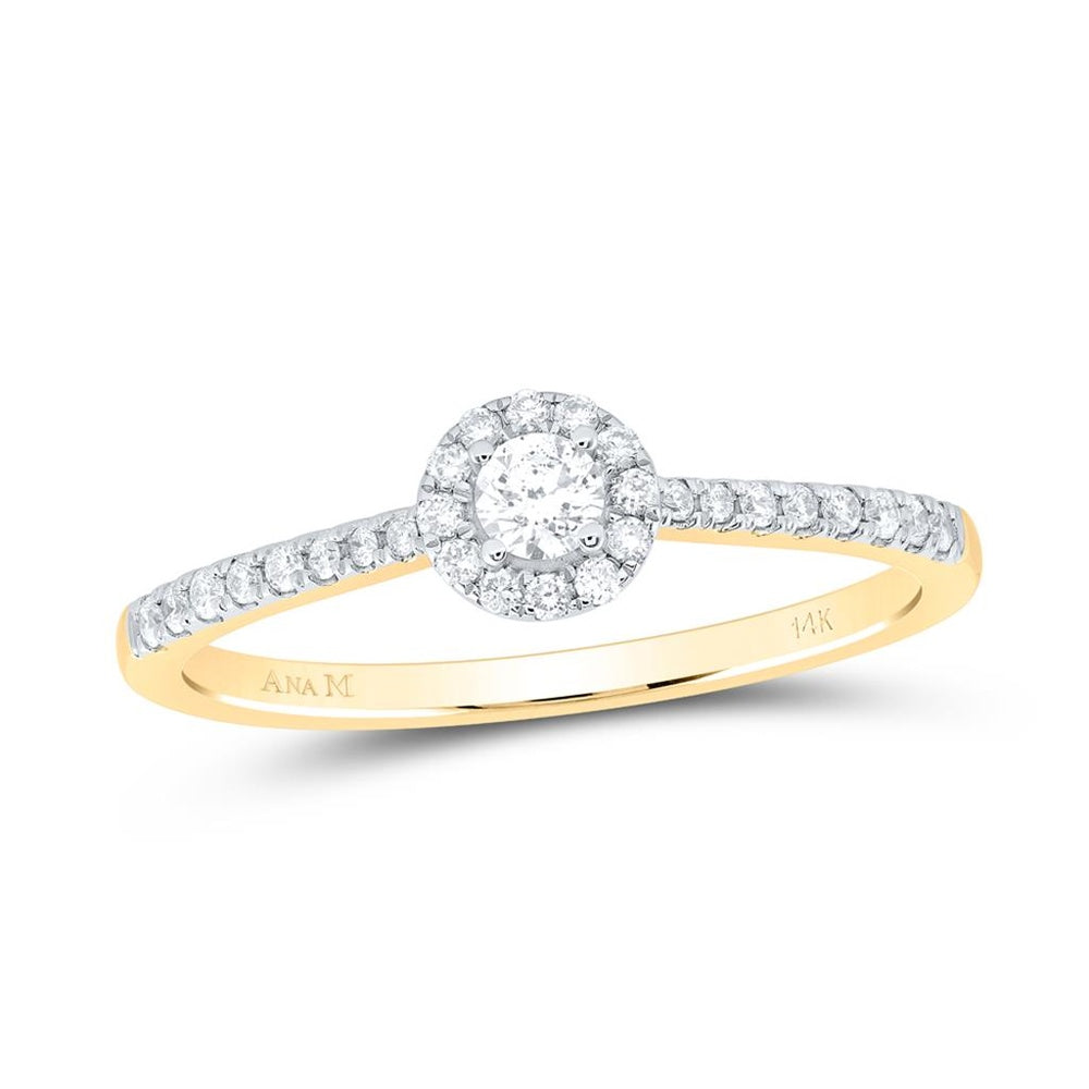 14K Yellow Gold Natural Diamond Promise Ring - 1/4 Carat Total Diamond Weight