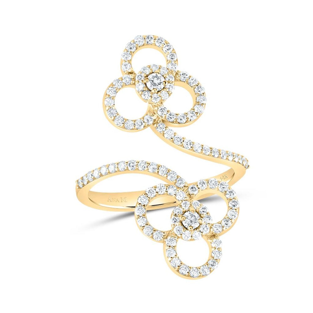 14K Yellow Gold Natural Diamond - Ring - 5/8 Carat Total Diamond Weight