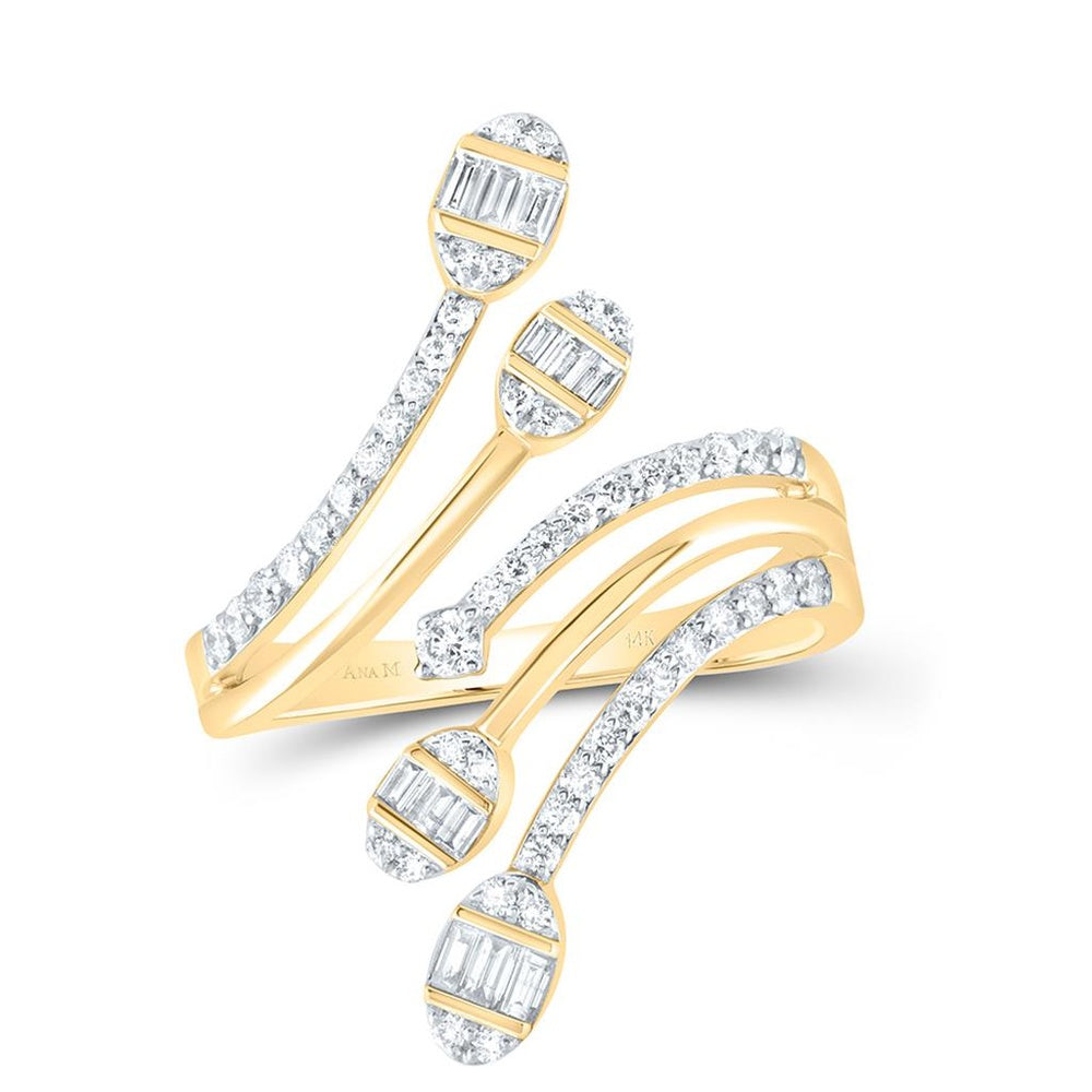 14K Yellow Gold Natural Diamond Ring - 5/8 Carat Total Diamond Weight