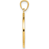 14K Yellow Gold Nautical Anchor and Ship's Wheel Pendant with Rhodium Plating - 23mm Length by Oro Pregiato