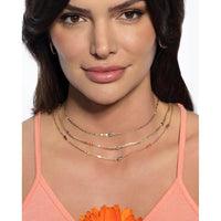 14K Yellow Gold Necklace with 6x4mm Oval Garnet on Mirrored Chain - 16" by Orozza Fine Jewelry