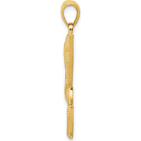 14K Yellow Gold Nefertiti Profile Pendant - 32.4mm Length by Oro Pregiato