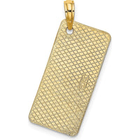 14K Yellow Gold New Jersey Long Beach Island License Plate Pendant Charm by Oro Pregiato