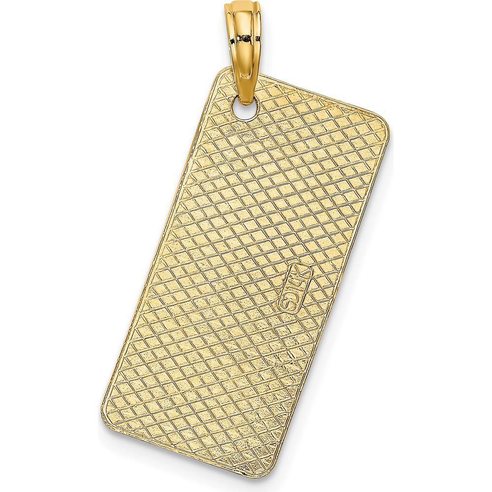14K Yellow Gold New Jersey Long Beach Island License Plate Pendant Charm by Oro Pregiato