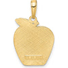 14K Yellow Gold "New York" Apple Pendant with City Skyline Etched Detail - 23mm by Oro Pregiato