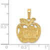14K Yellow Gold New York City Apple Pendant Featuring Statue of Liberty and Empire State Building by Oro Pregiato