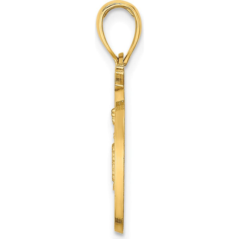 14K Yellow Gold New York City Skyline Apple Pendant with Statue of Liberty Charm by Oro Pregiato