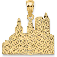14K Yellow Gold New York Skyline Taxi Pendant - 16.8mm Length by Oro Pregiato