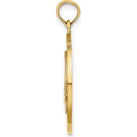 14K Yellow Gold Newport Rhode Island Sailboat Pendant Charm - Polished Textured Finish by Oro Pregiato
