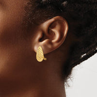 14K Yellow Gold Non-Pierced Button Earrings with Polished Finish - Elegant Hollow Die-Struck Design by Oro Pregiato