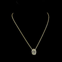 14K Yellow Gold North-South Bezel Set Oval Cut Lab Diamond Solitaire Pendant - 6.03 Carat Total Weight, E-F Color, VVS2 Clarity, IGI Certified - Covaloro Fine Jewelry