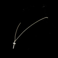 14K Yellow Gold North-South Cross Pendant with 2.22 Carat Emerald Cut Lab Grown Diamonds - E-F Color VS Clarity - Covaloro Fine Jewelry