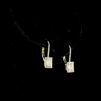 14K Yellow Gold North-South Drop Earrings with Emerald Cut Lab Diamonds - 2.13 Carats Total Diamond Weight - Covaloro Fine Jewelry