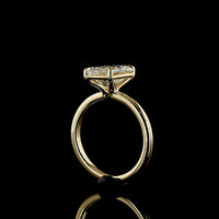 14K Yellow Gold North-South Emerald Cut Lab Diamond Solitaire Ring - 3.23 Carat Total Weight, E-F Color VS1 Clarity, IGI Certified - Covaloro Fine Jewelry