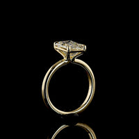 14K Yellow Gold North-South Emerald Cut Lab Diamond Solitaire Ring - 3.23 Carat Total Weight, E-F Color VS1 Clarity, IGI Certified - Covaloro Fine Jewelry