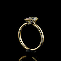 14K Yellow Gold North-South Half Bezel Solitaire Ring with 1.23 Carat Emerald Cut Lab Diamond - E-F Color, IF Clarity, IGI Certified - Covaloro Fine Jewelry