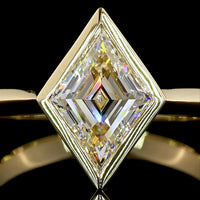 14K Yellow Gold North-South Kite Shaped Lab Diamond Solitaire Ring with Bezel Setting - 1.53 Carat E-F Color VS1 Clarity - Covaloro Fine Jewelry