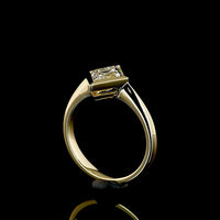14K Yellow Gold North-South Kite Shaped Lab Diamond Solitaire Ring with Bezel Setting - 1.53 Carat E-F Color VS1 Clarity - Covaloro Fine Jewelry