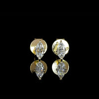 14K Yellow Gold North-South Marquise Cut Lab Diamond Stud Earrings - 0.31 Carats Total Diamond Weight (E-F Color, VS1 Clarity) - Covaloro Fine Jewelry