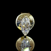 14K Yellow Gold North-South Marquise Cut Lab Diamond Stud Earrings - 0.31 Carats Total Diamond Weight (E-F Color, VS1 Clarity) - Covaloro Fine Jewelry