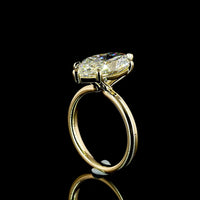 14K Yellow Gold North-South Marquise Cut Solitaire Ring with 5.20 Carat Lab Grown Diamond - E-F Color, F VVS2 Clarity, IGI Certified - Covaloro Fine Jewelry
