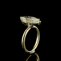 14K Yellow Gold North-South Marquise Cut Solitaire Ring with 5.20 Carat Lab Grown Diamond - E-F Color, F VVS2 Clarity, IGI Certified - Covaloro Fine Jewelry