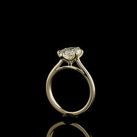 14K Yellow Gold North-South Marquise Solitaire Ring with 3.11 Carat Lab Grown Diamond - E Color VVS2 Clarity IGI Certified - Covaloro Fine Jewelry