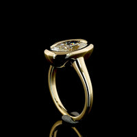 14K Yellow Gold North-South Oval Solitaire Ring with Bezel Set Lab Diamond - 4.07 Carat Total Diamond Weight, E-F Color VVS2 Clarity - Covaloro Fine Jewelry