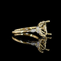 14K Yellow Gold North-South Oval Solitaire Ring with Marquise and Brilliant Lab Diamond Accents - 3.60 Carats Total Diamond Weight - Covaloro Fine Jewelry
