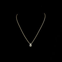 14K Yellow Gold North-South Pear Cut Lab Diamond Solitaire Pendant - 1.56 Carat Total Weight, E-F VVS2 IGI Certified - Covaloro Fine Jewelry