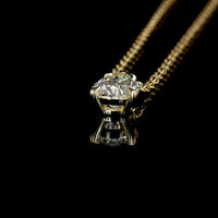 14K Yellow Gold North-South Pear Cut Lab Diamond Solitaire Pendant - 1.56 Carat Total Weight, E-F VVS2 IGI Certified - Covaloro Fine Jewelry
