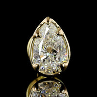 14K Yellow Gold North-South Pear Shape Lab Diamond Stud Earrings - 1.01 Carat Total Weight, E VS1 Clarity - Covaloro Fine Jewelry