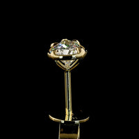 14K Yellow Gold North-South Pear Shape Lab Diamond Stud Earrings - 1.01 Carat Total Weight, E VS1 Clarity - Covaloro Fine Jewelry