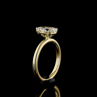 14K Yellow Gold North-South Pear Shaped Lab Diamond Solitaire Ring - 1.32 Carat E VS1 IGI Certified - Covaloro Fine Jewelry