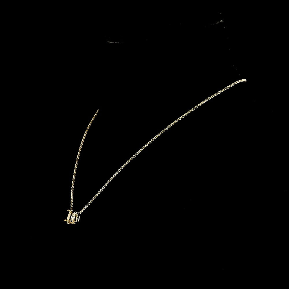 14K Yellow Gold North-South Pendant with 1.58 Carats Cushion Brilliant and 1.53 Carats Oval Cut Lab Diamonds - D VS1 GIA Certified - 3.11 Carat Total Weight - Covaloro Fine Jewelry