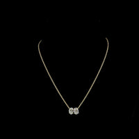 14K Yellow Gold North-South Pendant with Cushion and Oval Cut Lab Diamonds - 3.12 Carats Total Diamond Weight - Covaloro Fine Jewelry