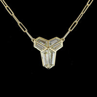 14K Yellow Gold North-South Shield Pendant with Bezel Set Lab-Grown Diamonds - 3.13 Carats Total Diamond Weight - Covaloro Fine Jewelry