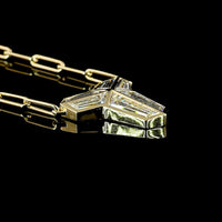 14K Yellow Gold North-South Shield Pendant with Bezel Set Lab-Grown Diamonds - 3.13 Carats Total Diamond Weight - Covaloro Fine Jewelry
