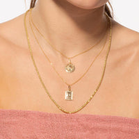 14K Yellow Gold North Star Talisman Pendant Necklace with Polished Finish on 18" Chain by Orozza Fine Jewelry