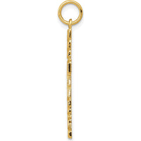 14K Yellow Gold Nugget Style Cross Pendant - 39mm Length by Oro Pregiato