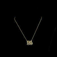 14K Yellow Gold Number 56 Pendant with 0.39 Carat Total Weight Lab-Grown Brilliant Cut Diamonds - Covaloro Fine Jewelry