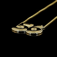 14K Yellow Gold Number 56 Pendant with 0.39 Carat Total Weight Lab-Grown Brilliant Cut Diamonds - Covaloro Fine Jewelry