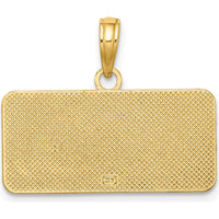 14K Yellow Gold OBX North Carolina License Plate Charm - Textured Design by Oro Pregiato