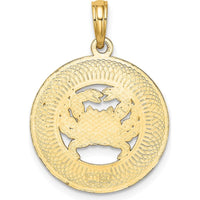 14K Yellow Gold Ocean City Crab Charm Pendant - 19.1mm by Oro Pregiato