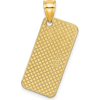 14K Yellow Gold Ocean City New Jersey Textured License Plate Pendant by Oro Pregiato