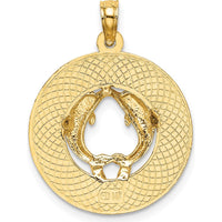 14K Yellow Gold Ocean City NJ Dolphins Charm Pendant - 19.3mm by Oro Pregiato