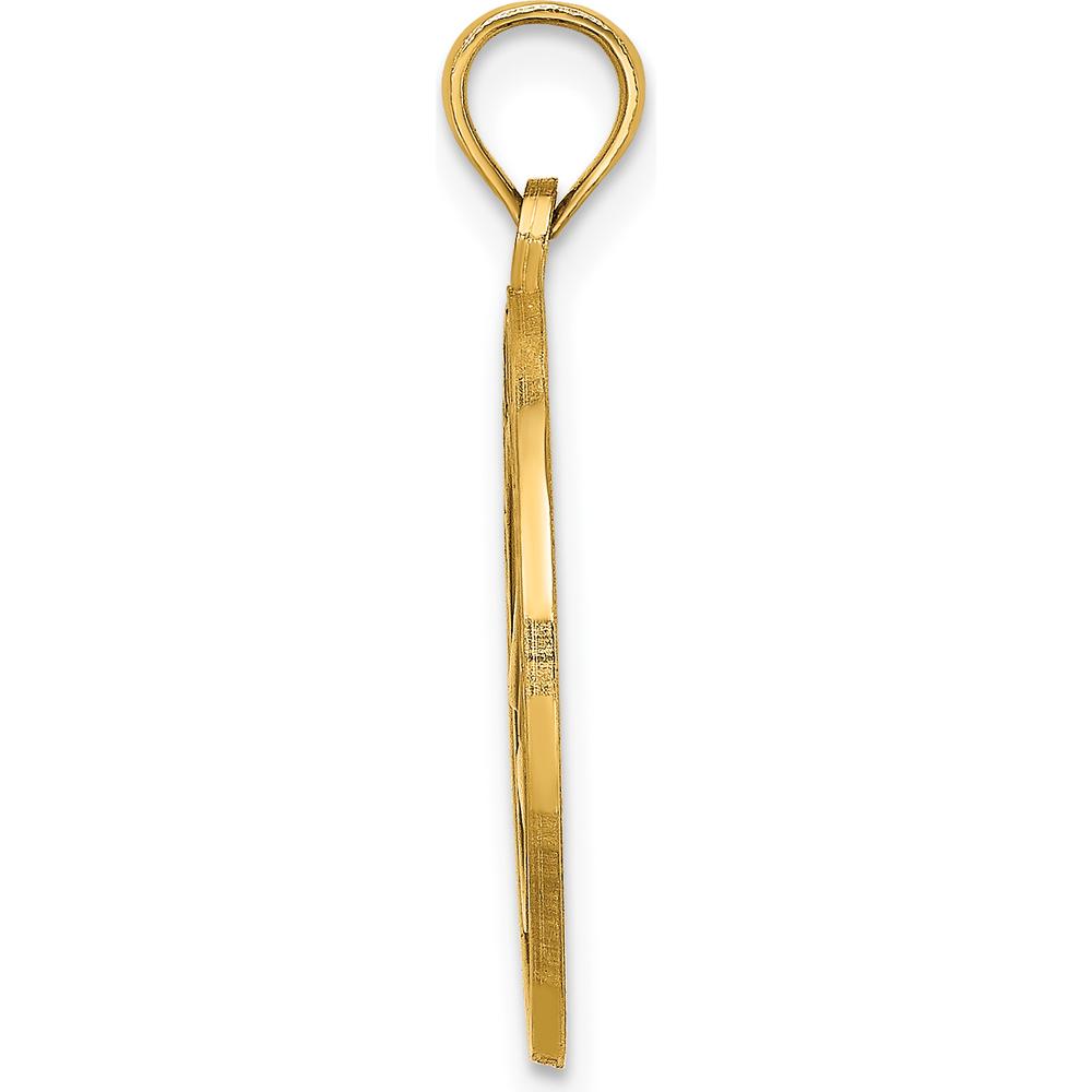 14K Yellow Gold Ocean City Sailboat Pendant with Textured Detail - 19.1mm by Oro Pregiato