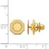 14K Yellow Gold Octagonal Grooved Design Tie Tac with Polished Sunburst Detail by Oro Pregiato